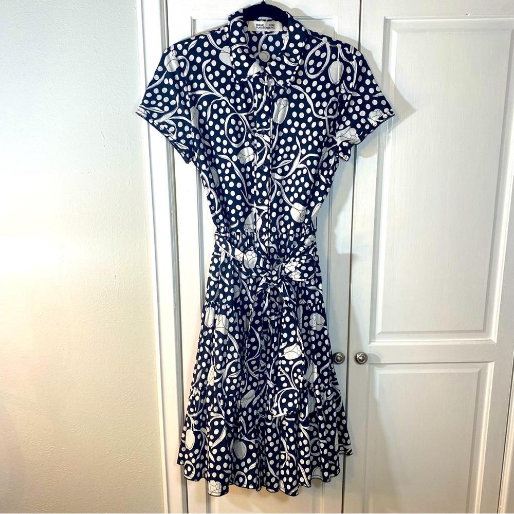 Diane Von Furstenberg Black and White Patterned Dress